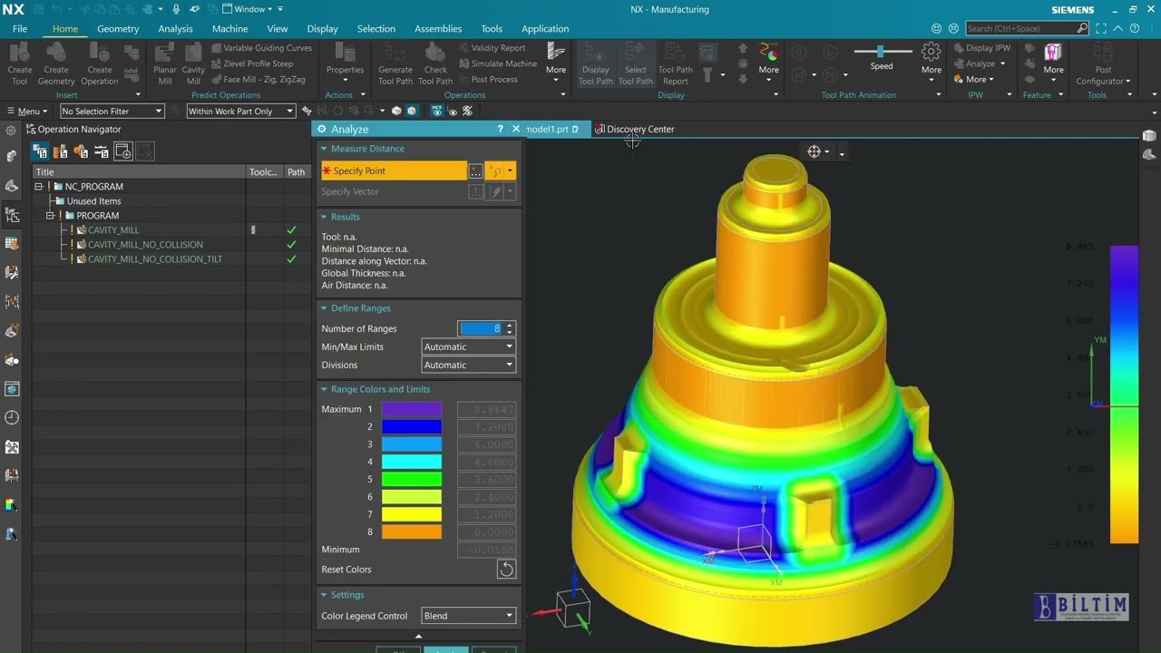 Siemens NX CAM'de Tilt Tool Axis - 3 Eksen Takım Yolunu 5 Eksene Dönüştürme