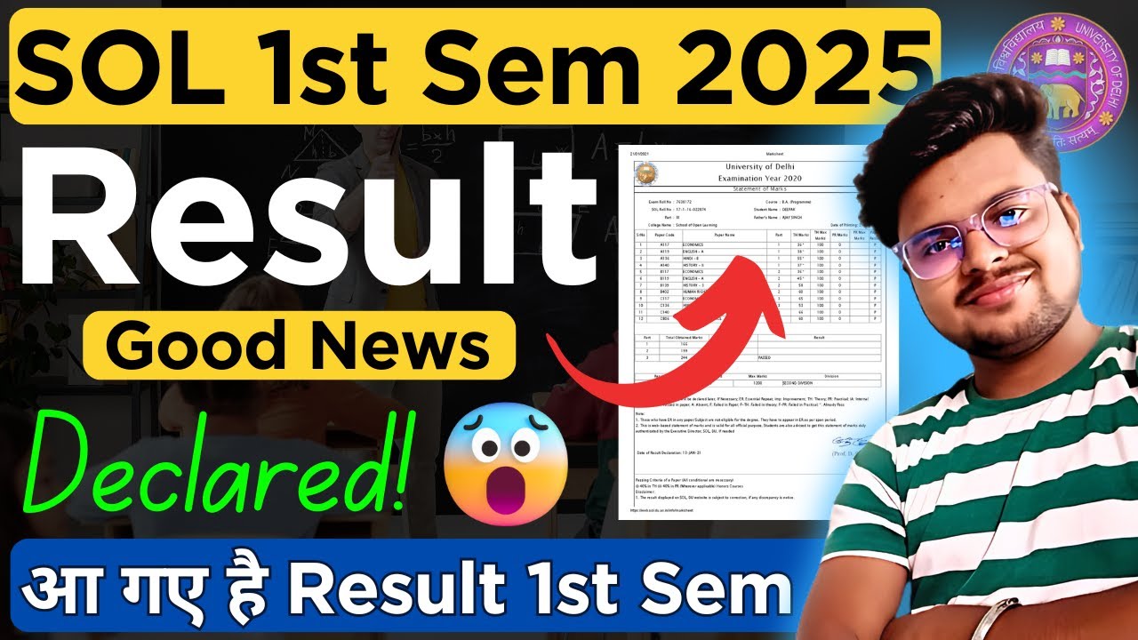 🔥Big News! Du SOL 1st Semester Result Declared 2025