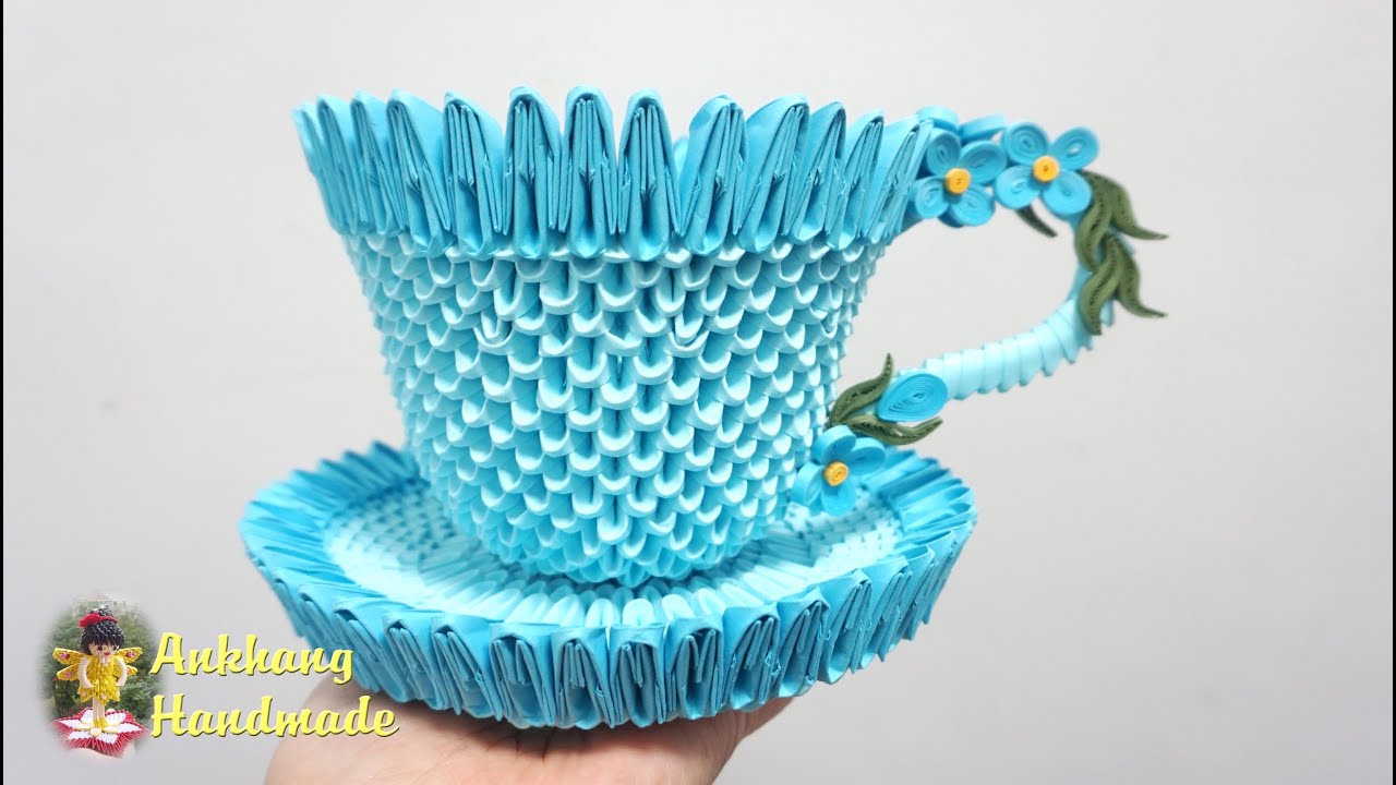 3d origami tea cup tutorial | DIY making tea cup home decoration idea