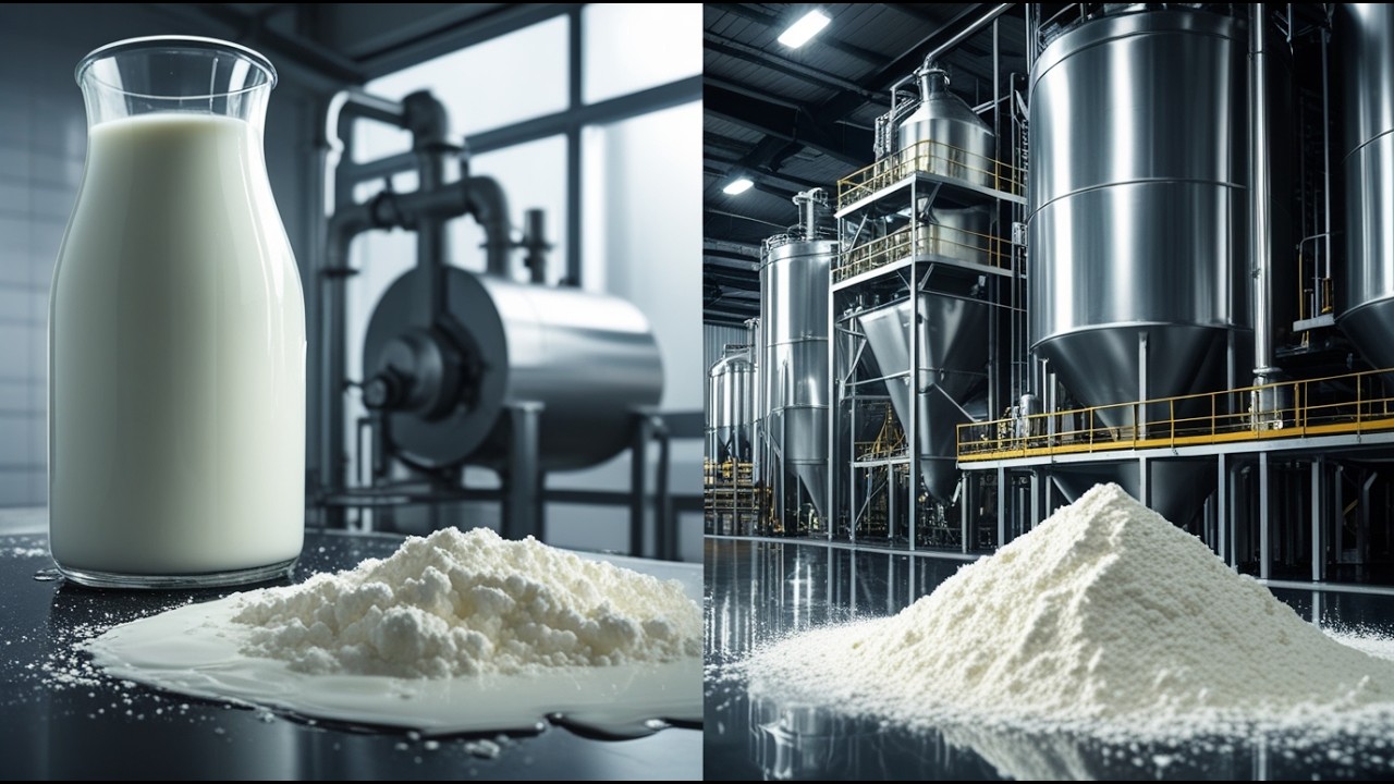 MILK ➜ POWDER #MilkPowder  #DairyProcessing #MilkPowderProduction