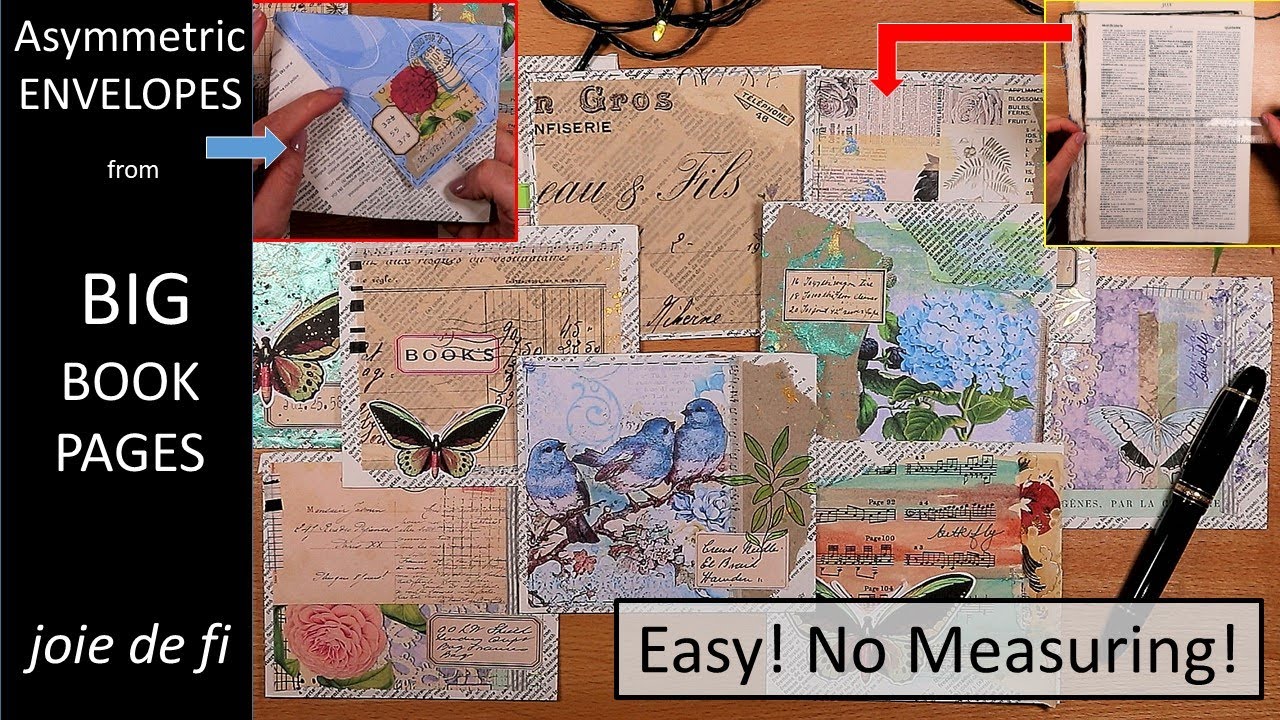 Asymmetric ENVELOPES From BIG BOOK PAGES ⭐No Measuring ✅ Tutorial