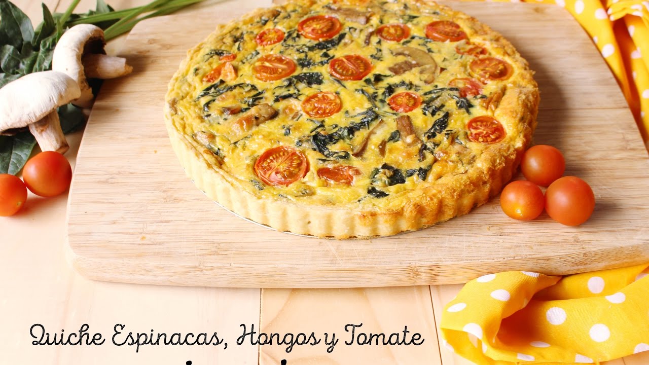 Quiche de Espinacas, Champiñones y Tomate