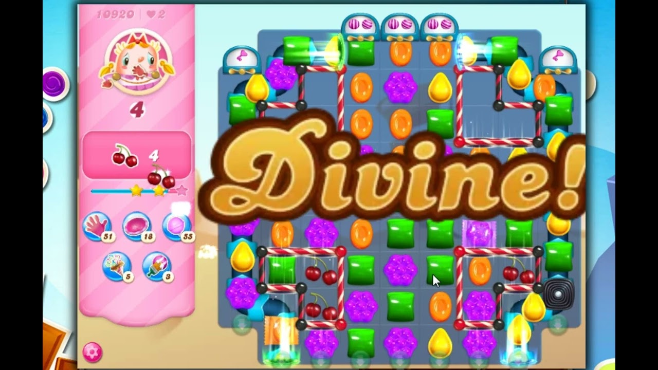 Candy Crush Saga Level 10920 - 3 Stars, 21 Moves Completed