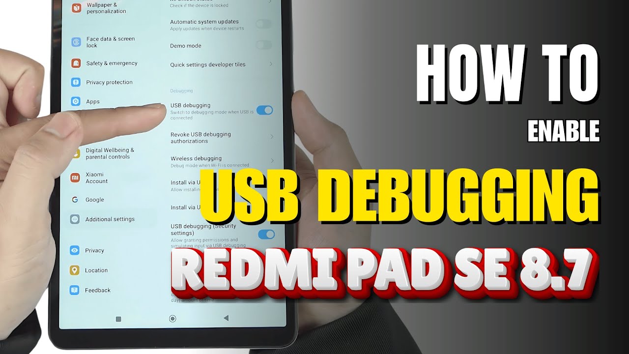 How to Enable USB debugging on your Xiaomi Redmi Pad SE 8.7 Inch