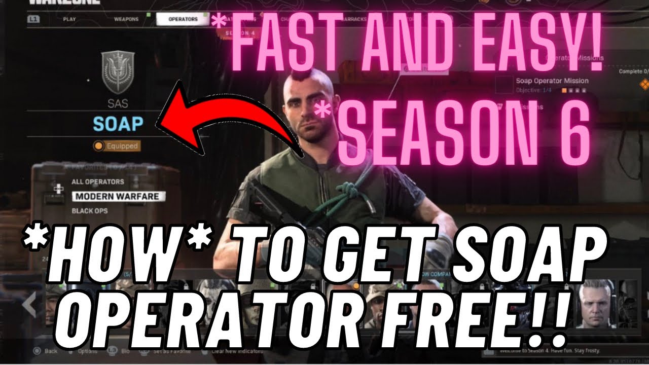 WARZONE  *HOW* TO GET SOAP OPERATER FREE!!! DUPLICATE UNRELEASED OPERATER GLITCH!! SEASON 6
