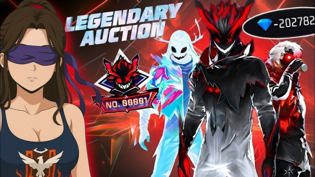 Free Fire 00001 Bundle 😲 Legendary Entry in Auction with 10000+ Diamonds 💎😎 Evo Nightmare Bundle