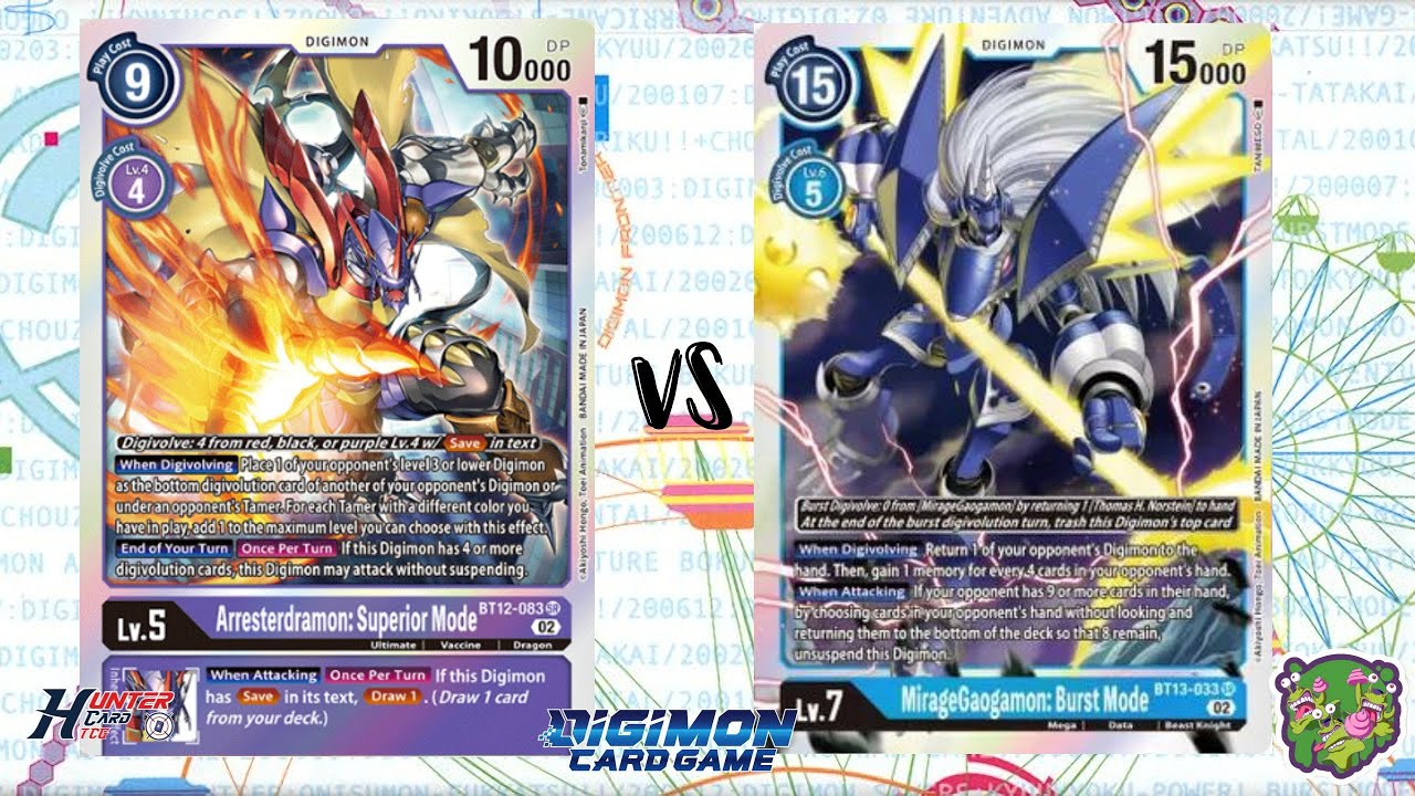 DIGIMON TCG: FINAL local match Hunter (Purple) vs MirageGaogamon (Blue) | HUNTER CARDS