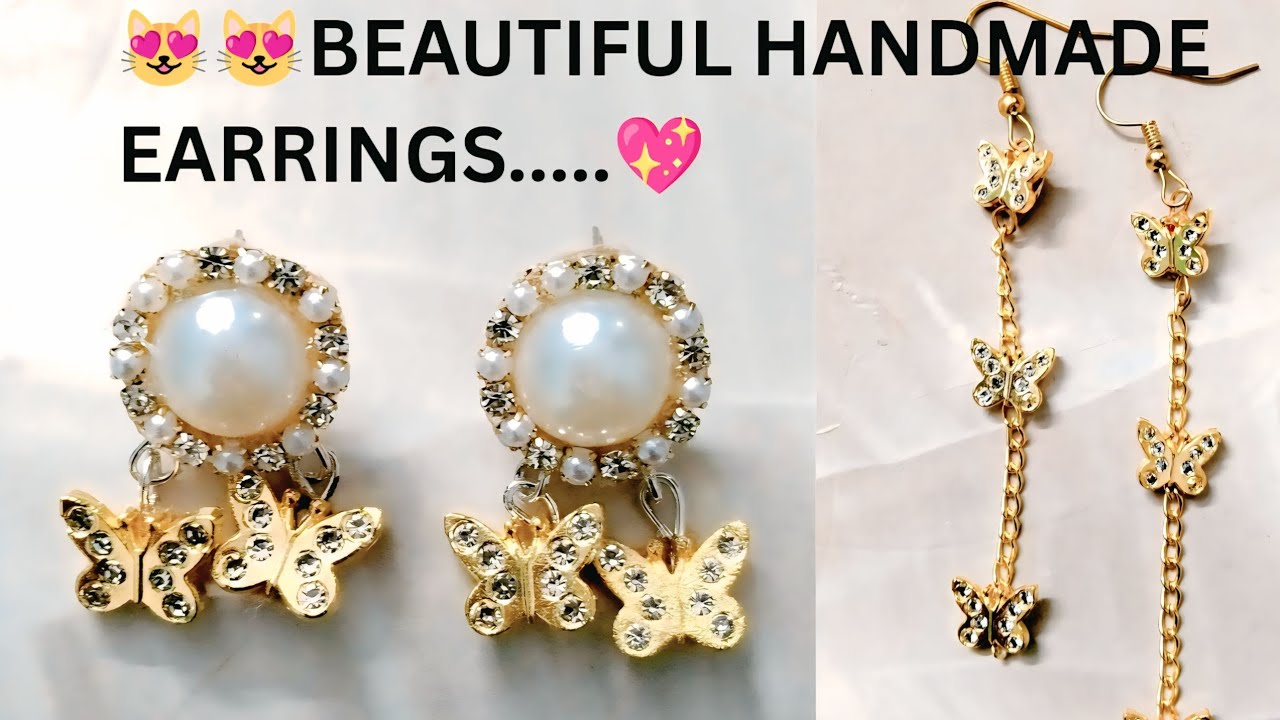 ✨😳Модные серьги с жемчугом и бабочками – Сделай сам✨🙂 #diy #jewellery #viralvideo
