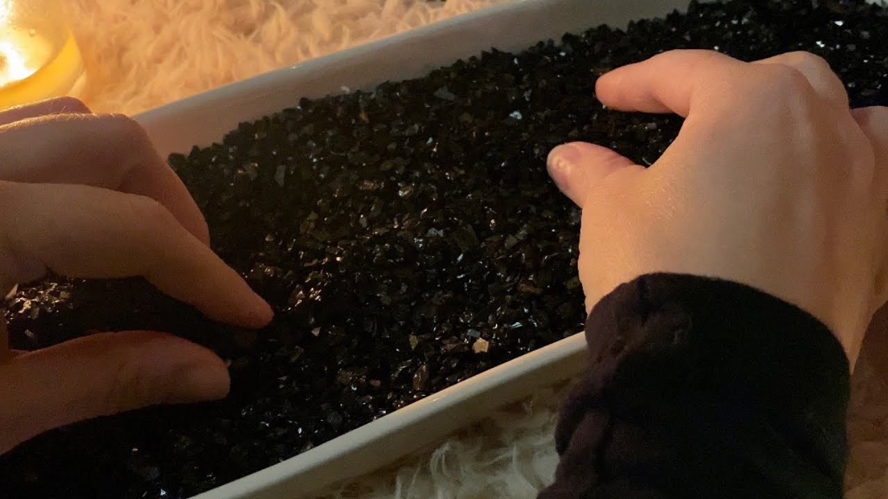 ASMR Candlelit Meditative Tactile Play w/ Decorative Rocks (No Talking)