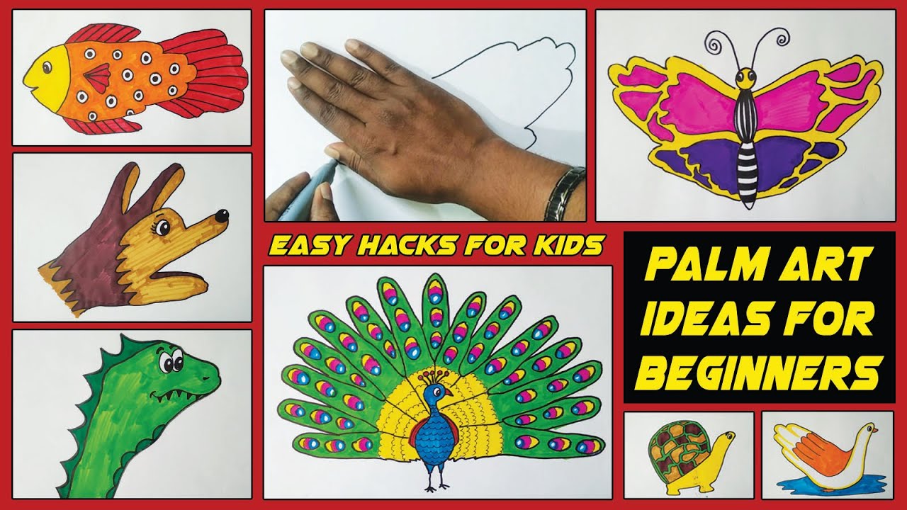 #palm art drawing for beginners#easy hacks for kids#palm art ideas#easy drawing tips