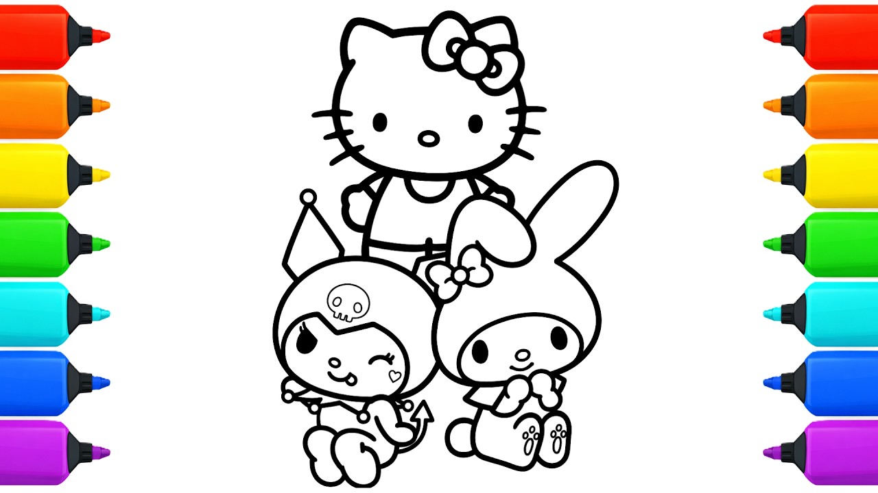 Sanrio Colouring Pages | How To Color Cute Hello Kitty Kuromi Keroppi | NCS Music