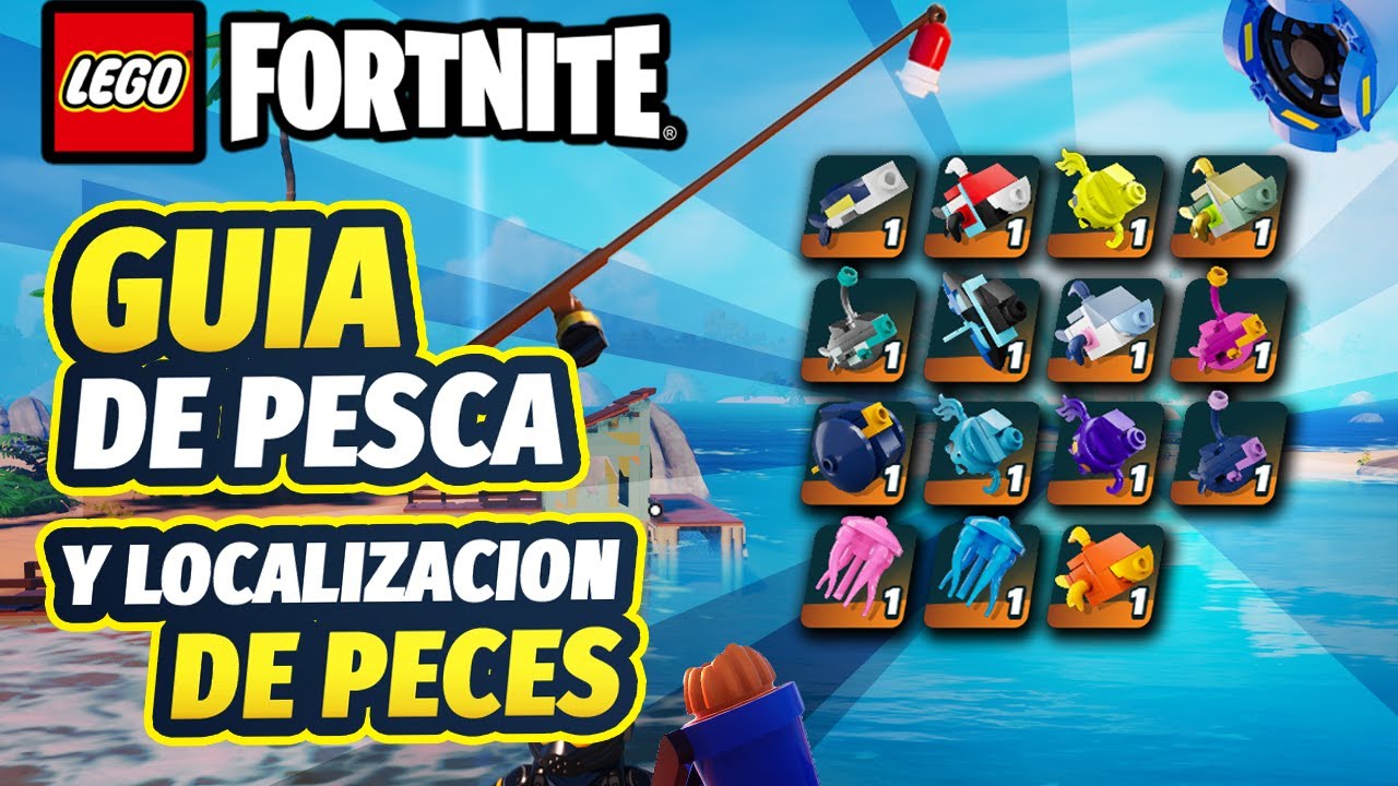 GUIA DE PESCA y donde localizar TODOS los Peces en LEGO FORTNITE