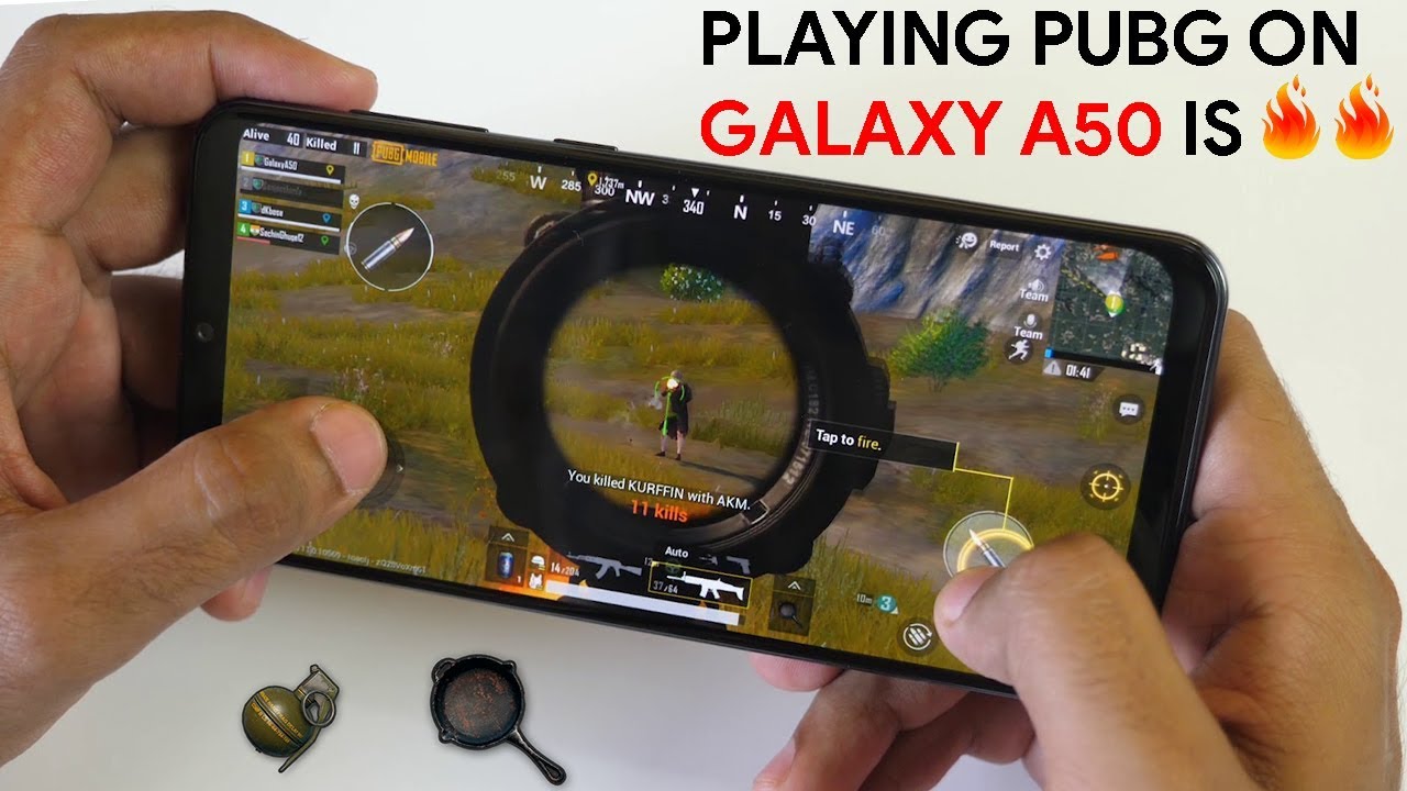 Samsung Galaxy A50 PUBG Gameplay performance Review! In built Screen recording!