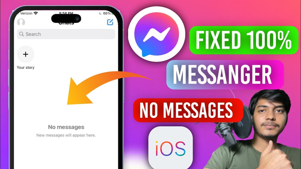 No Messages New Messages will appear Here iPhone | How To Fix No Messages On Messenger | Messanger |