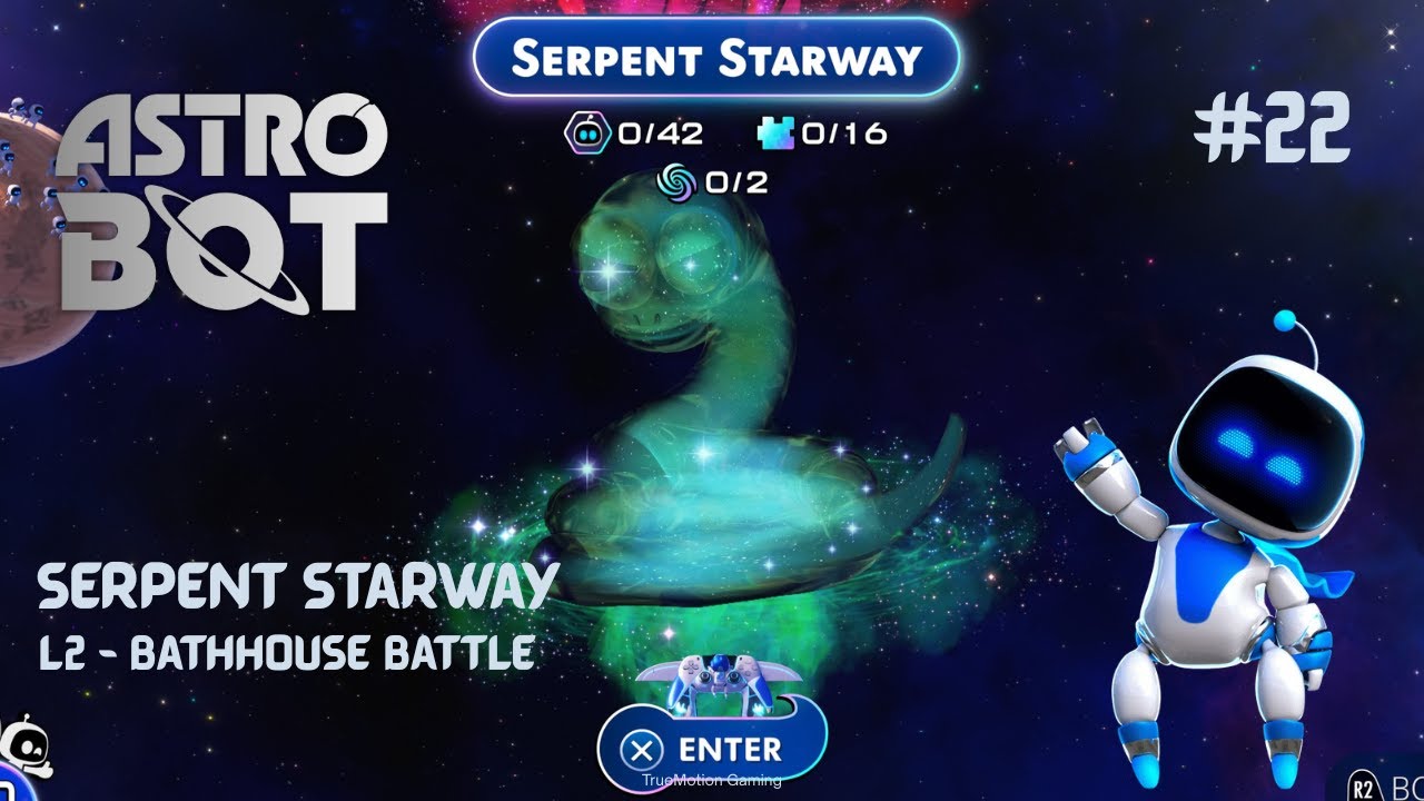 Astro Bot Bathhouse Battle – 100% Collectibles (No Commentary) | TrueMotion Gaming