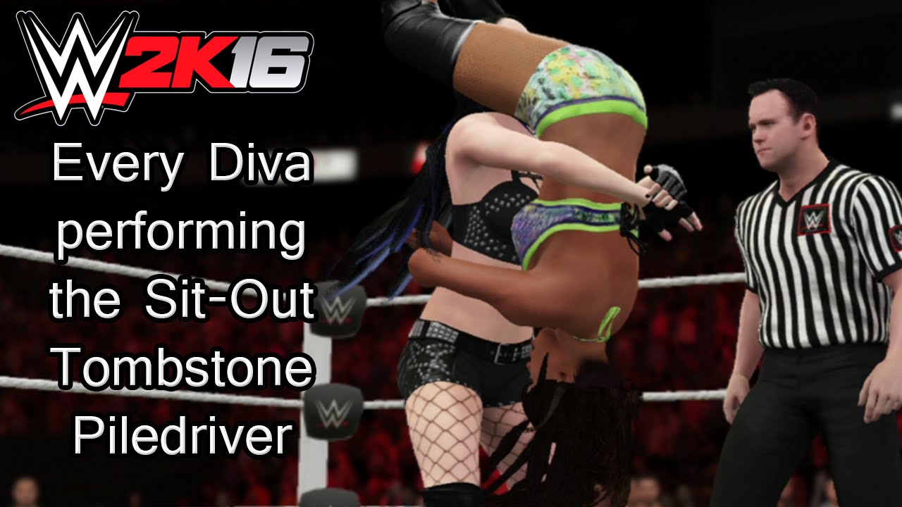 Every Diva Performing the Sit-out Tombstone Piledriver - WWE 2K16 PS4