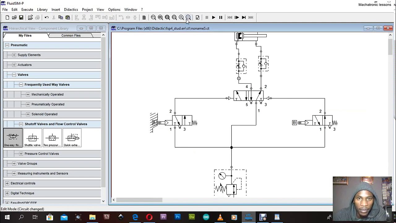 Pneumatics Reciprocating cylinder on FluidSim