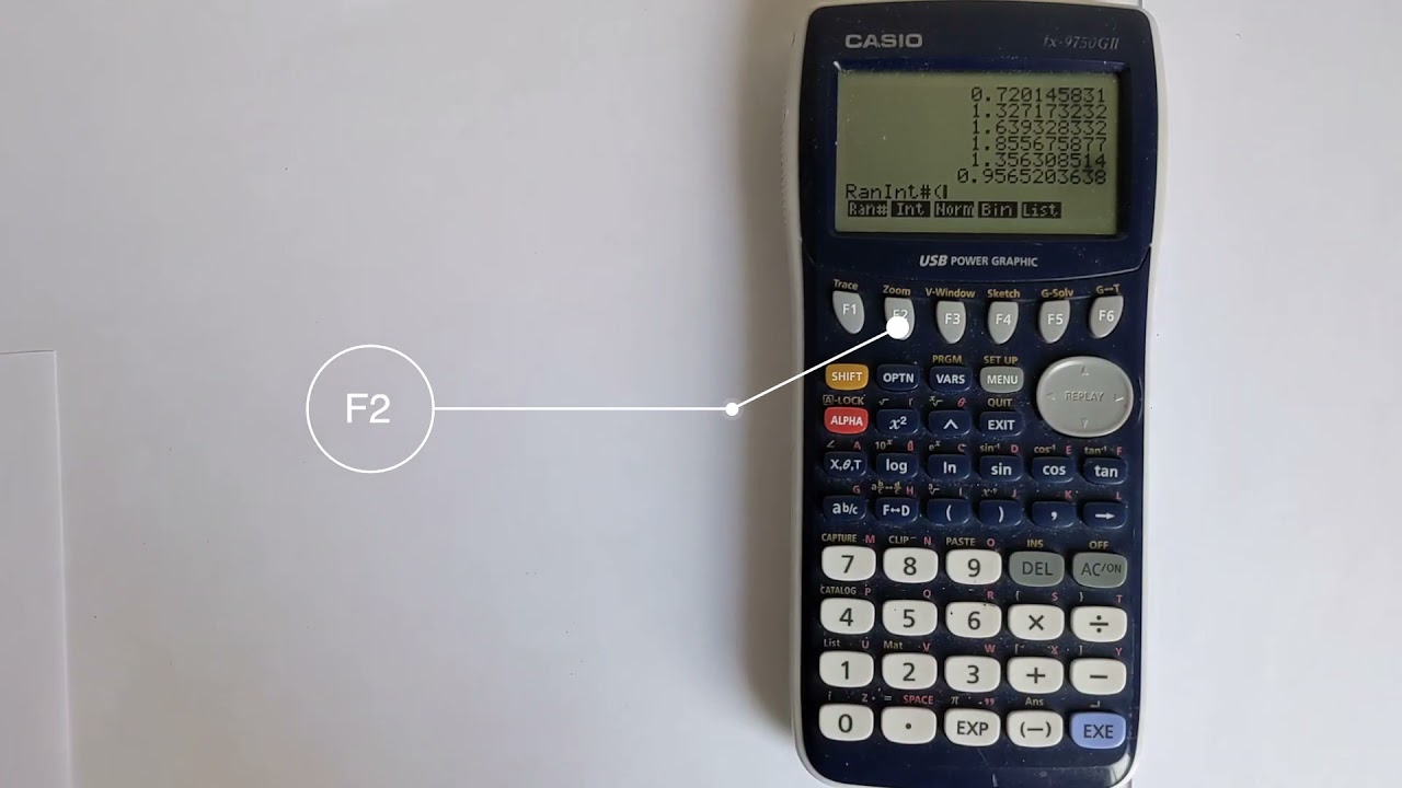 Casio FX-9750GII Calculator: Random Number Generator