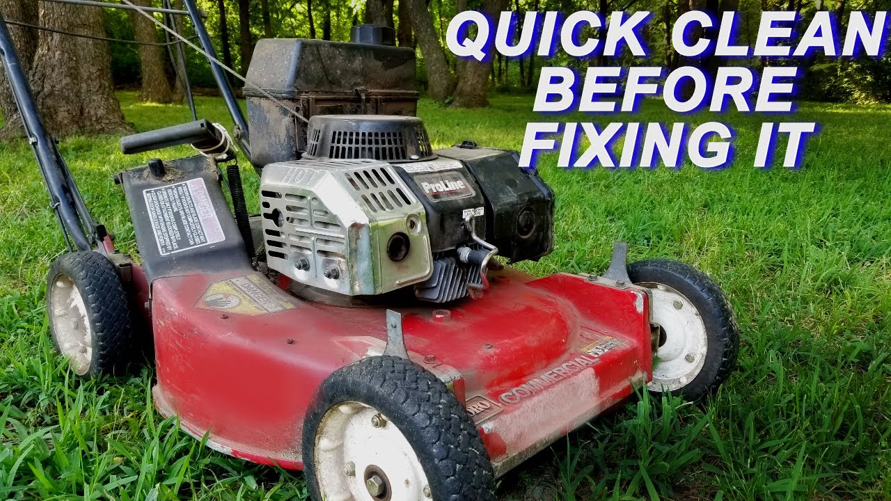 CLEANING A TORO COMMERCIAL  MOWER
