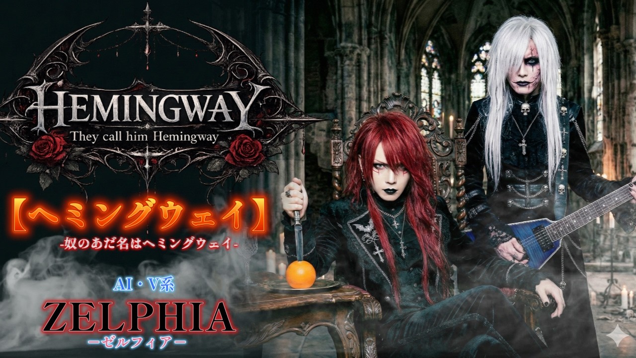 【AIだけで作れる時代が来た！】オリジナルミュージックビデオ『HEMINGWAY（They call him Hemingway)』AI・V系ZELPHIA ゼルフィア【AI・V系】