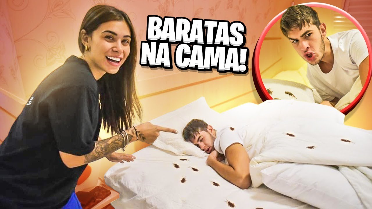 ACORDEI MEU NAMORADO COM VÁRIAS BARATAS NA CAMA!