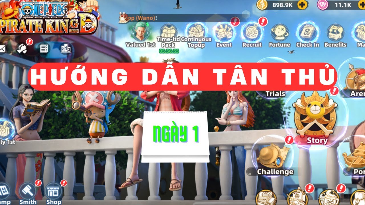 Pirate King Legend - Hướng Dẫn Tân Thủ - Ngày 1