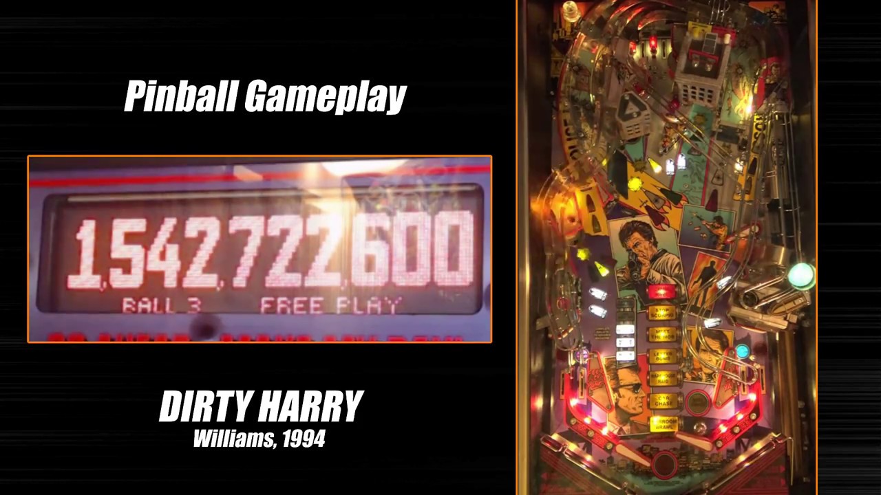 Dirty Harry pinball machine gameplay (Williams, 1994) - CRIME WAVE
