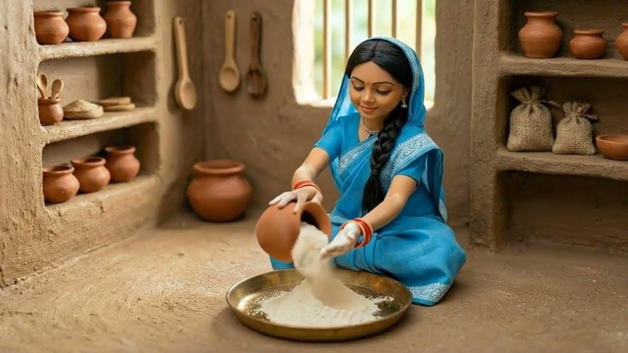 Rural India Life How a Village Couple Cooks Paneer Curry  Miniature Cooking ASMR