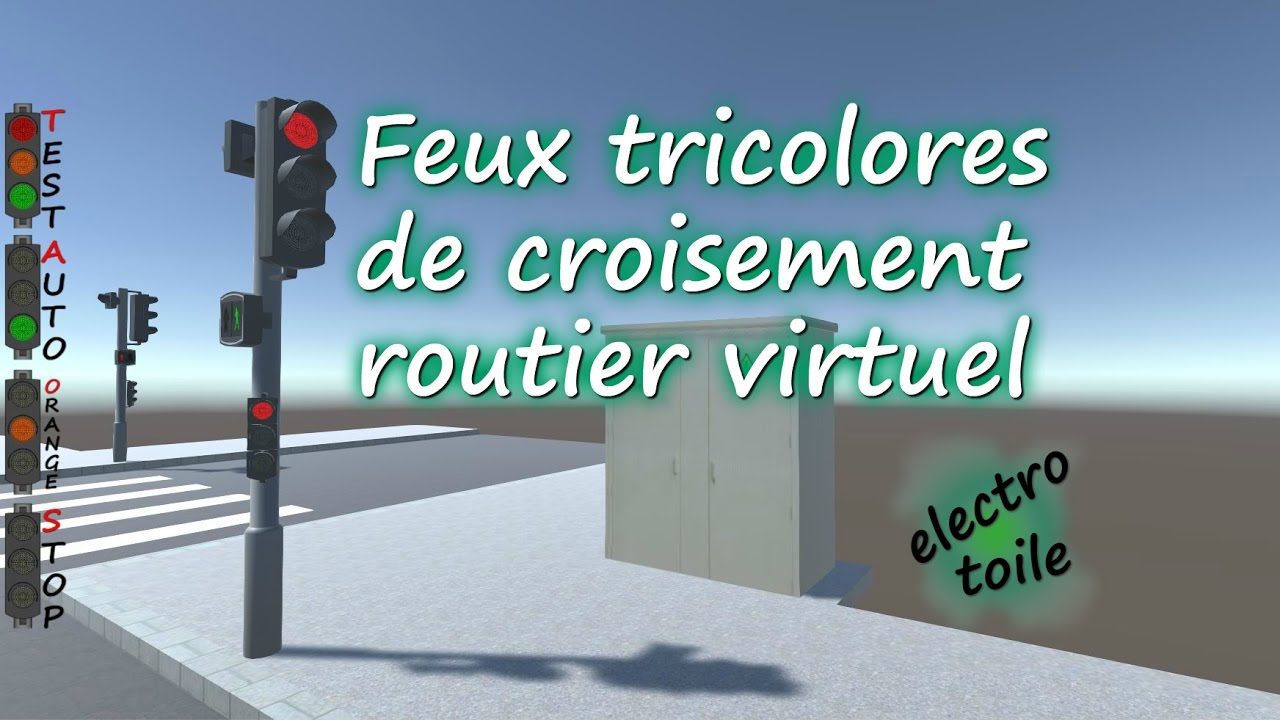 Feux tricolores de croisement routier virtuel