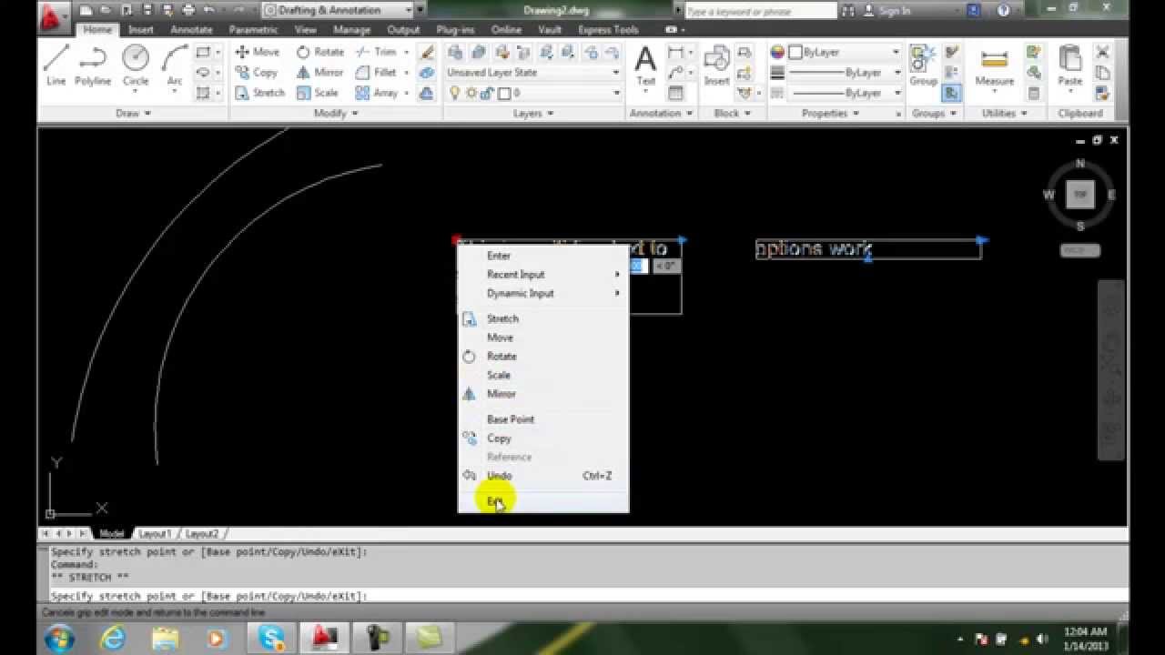 AutoCAD II 13-8 Object Specific Grip Options