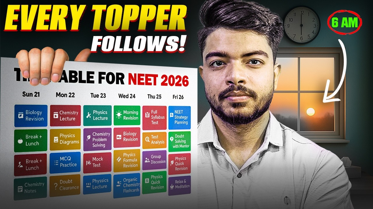 (14+ HOURS) SCIENTIFIC Way To Make Best Time Table For NEET 2026‼️