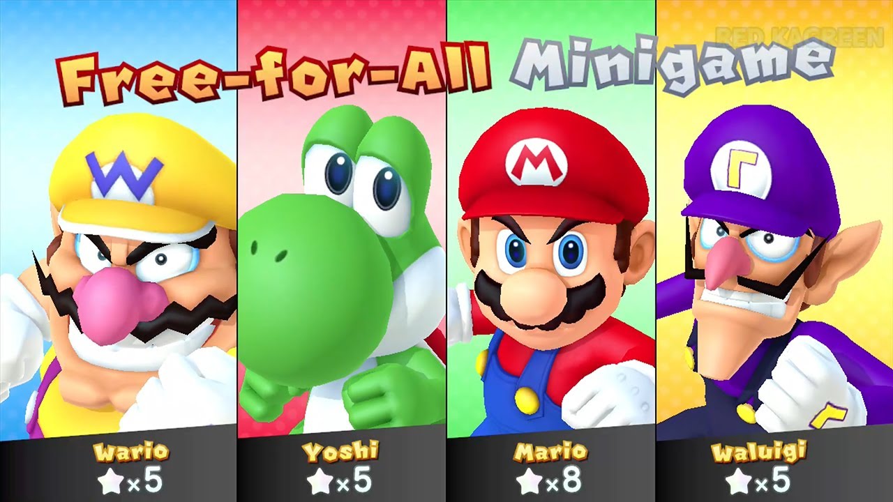 Mario Party 10 Airship Central - Wario vs Yoshi vs Mario vs Waluigi (Very Hard)