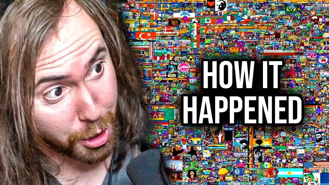 Asmongold AMAZED by r/Place Full Timelapse 2022 | 72 Hours in 10 Min