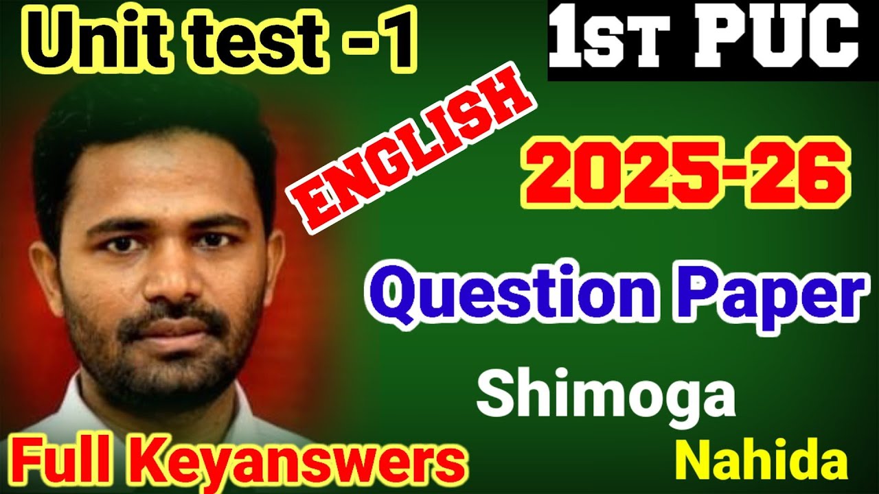 1st PUC English First Test Question Paper 2025 with answers kseab 