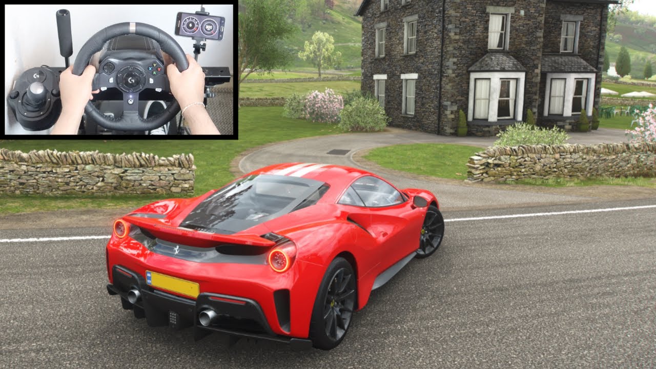 Forza Horizon 4 Ferrari 488 Pista (Steering Wheel + Paddle Shifter) Gameplay