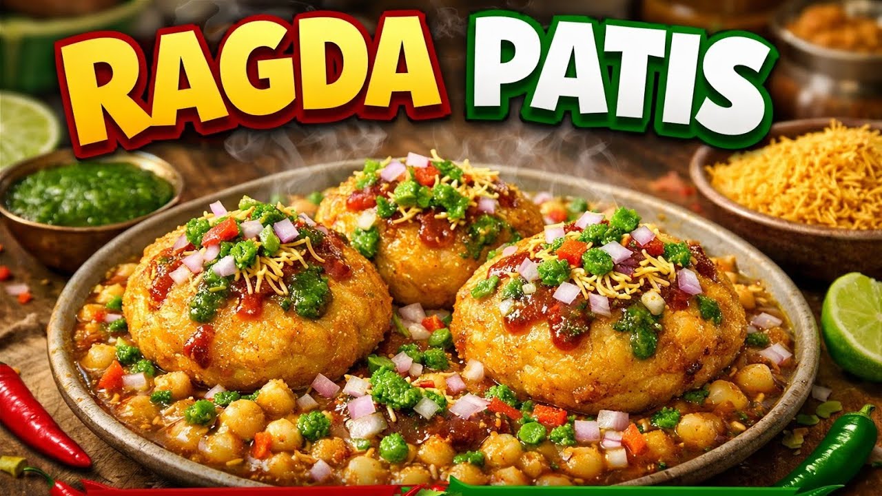 Mumbai Style Ragda Patis | Crispy Ragda Patis 🔥 | Street Style Ragda Patis Recipe🔥