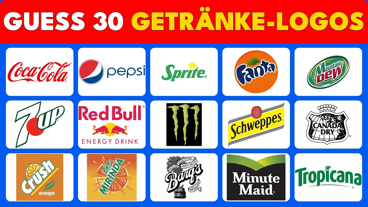 30 Softdrink-Logos Herausforderungs-Quiz: Errate das Logo!