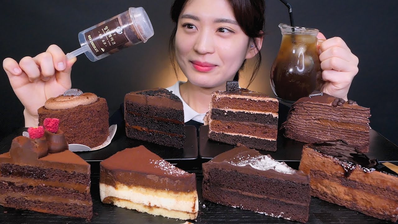 [ASMR] 🍰너는 얼마나 먹어봤니?ㅎ 초코케이크가 9개!! 🍫 초코조각케이크 리얼사운드 먹방 Choco cake Notalking Realsoud Mukbang