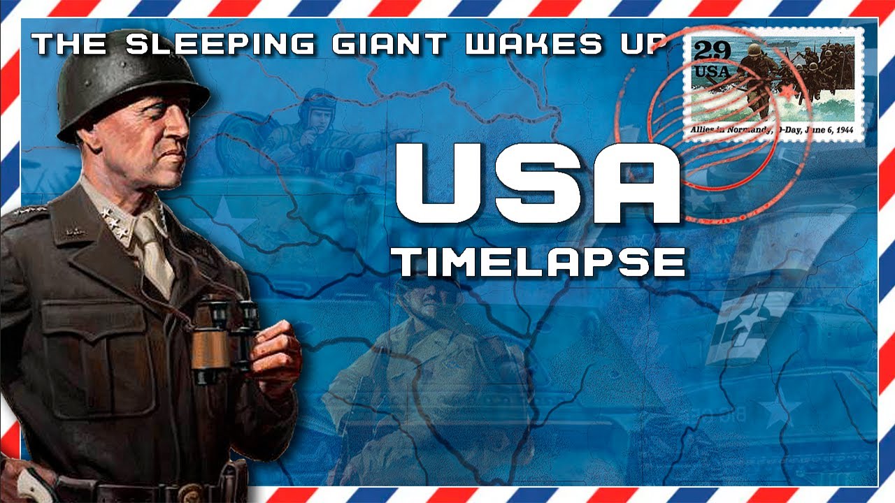 HOI4 - The Sleeping Giant wakes up - USA Timelapse