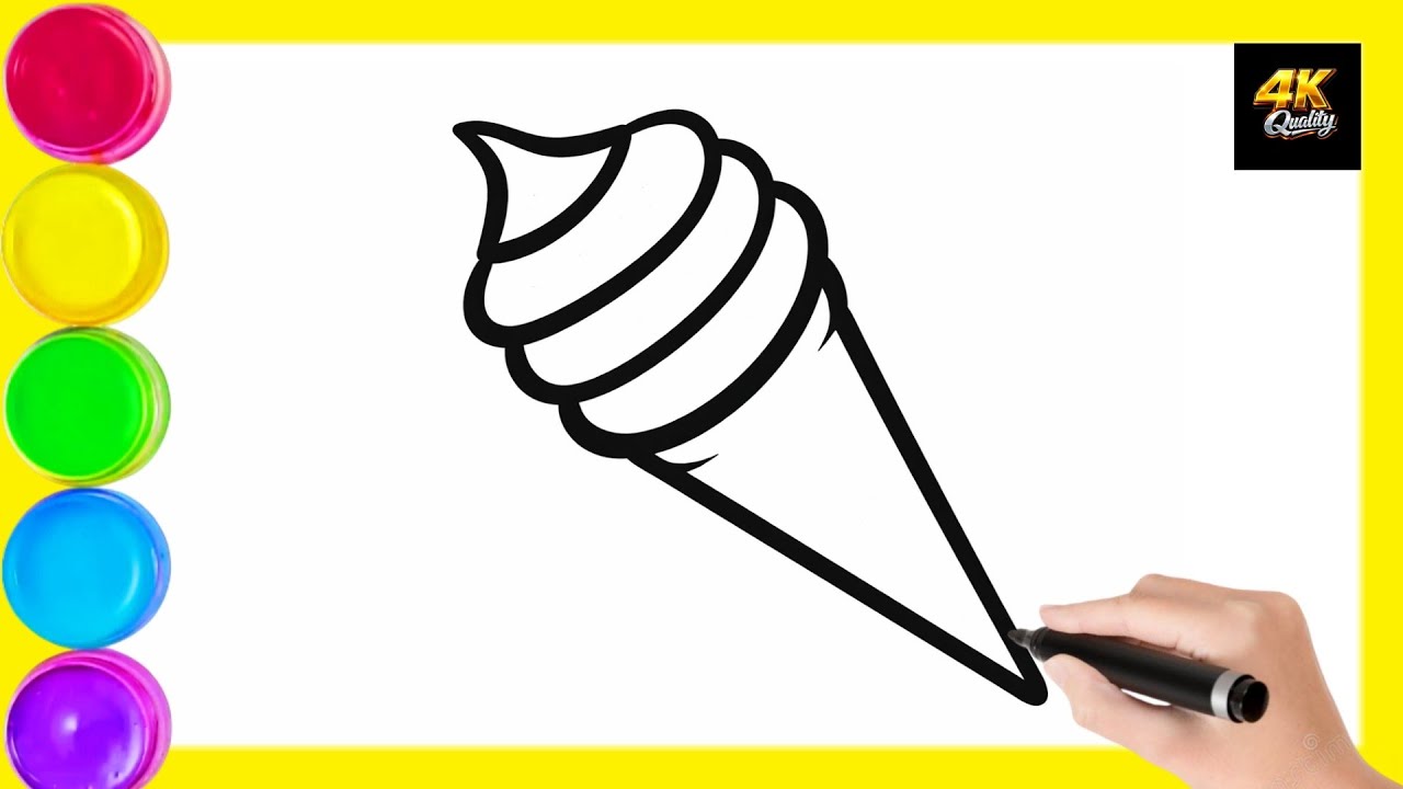 “ICECREAM drawing for Beginners | Easy Step by Step” | By Marker Art YT | Day #27