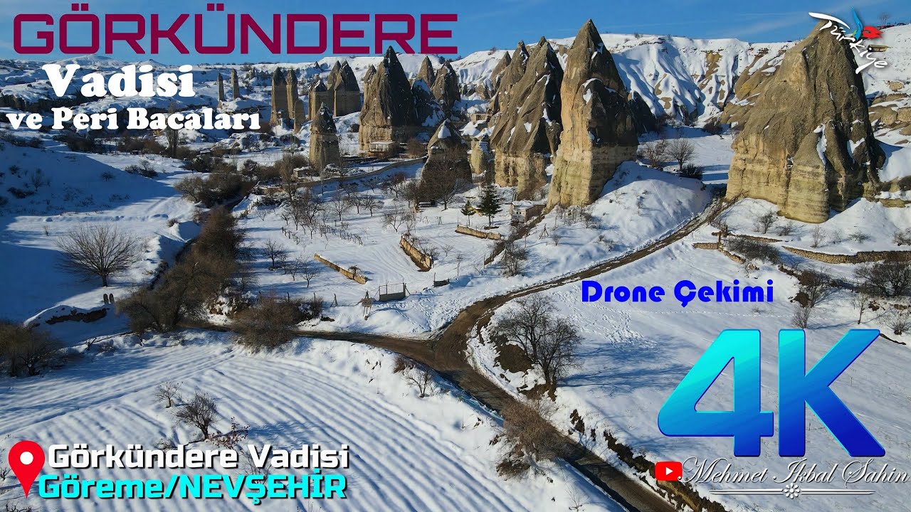Görkündere Vadisi ve Peri Bacaları / Göreme / NEVŞEHİR Kapadokya  Havadan 4K Drone Çekimi - 16.2.25