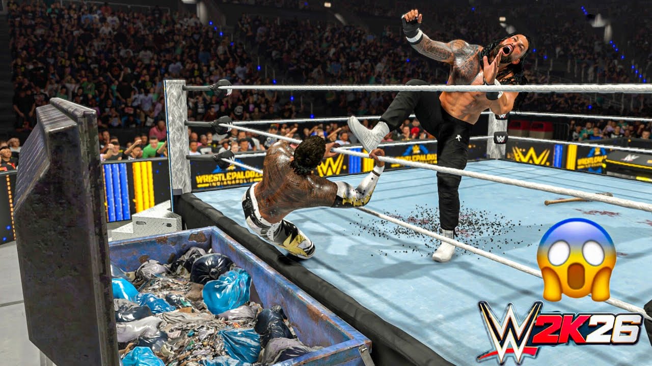 WWE 2K26 Dumpster Match - Roman Reigns vs Jey Uso at Wrestlepalooza | Gameplay