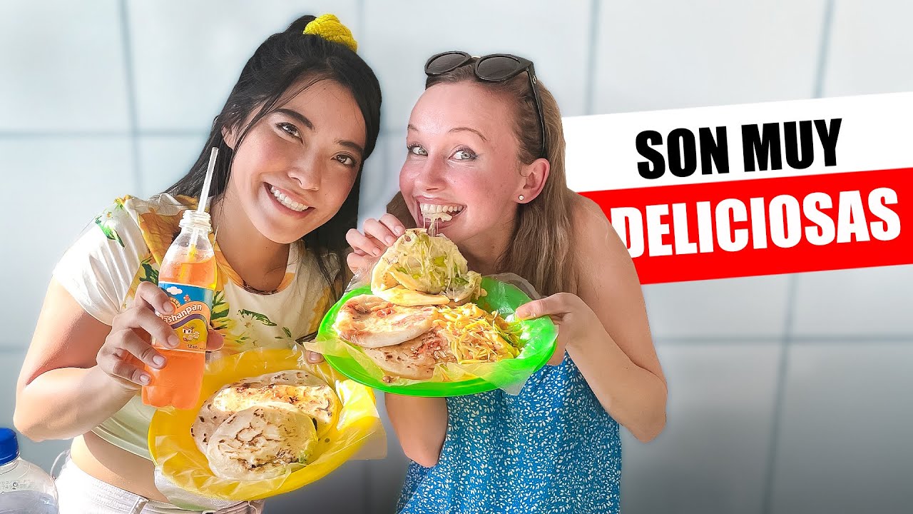 PROBANDO PUPUSAS CON KOLASHANPAN POR PRIMERA VEZ EN EL SALVADOR! *POLACA EN EL SALVADOR*