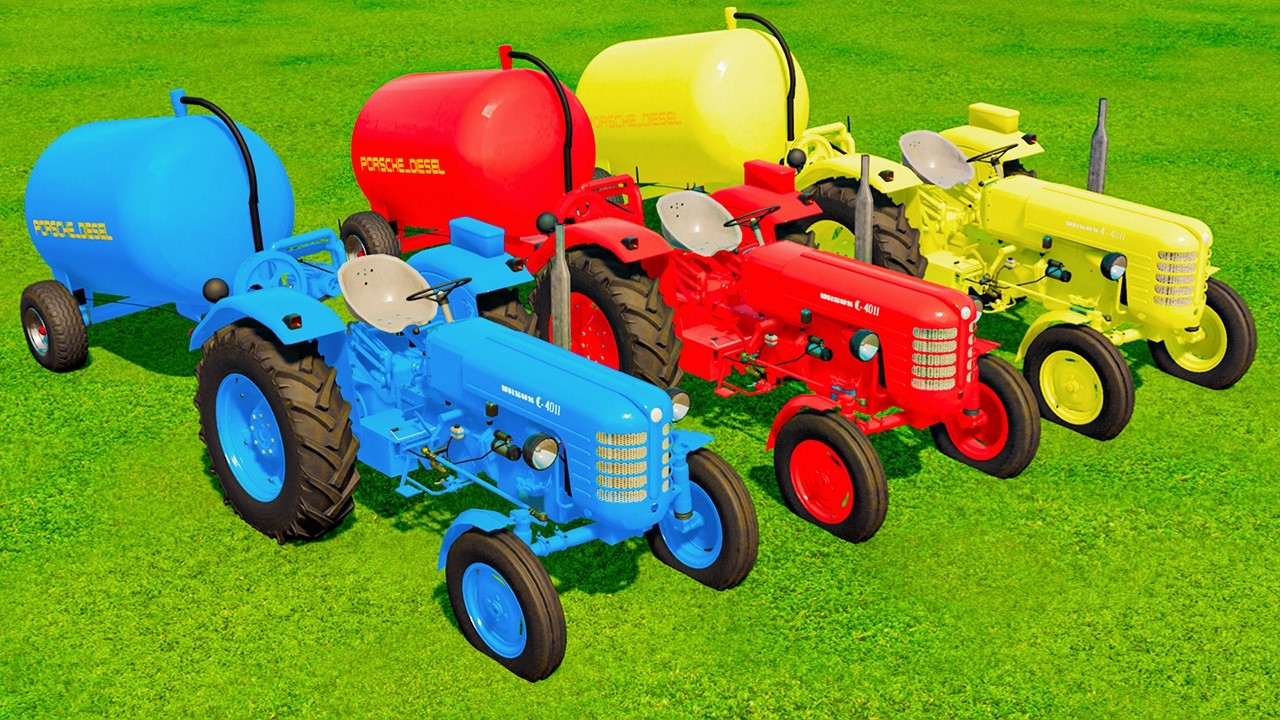 Farming with COLORS TANKER SLURRY CHALLENGE - Mini Tractors vs Big Jobs FS22