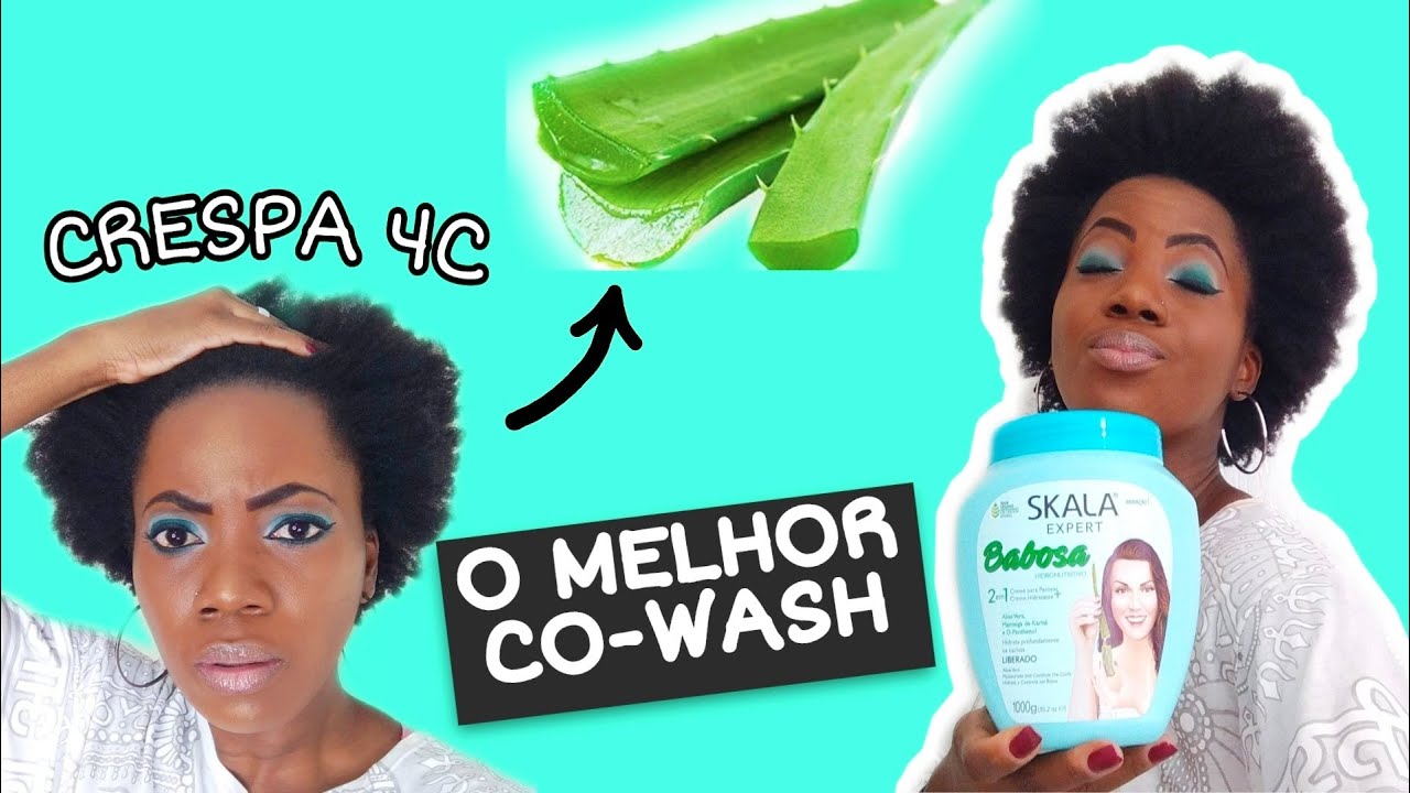CO-WASH COM CREME DE BABOSA NO CABELO CRESPO 4c