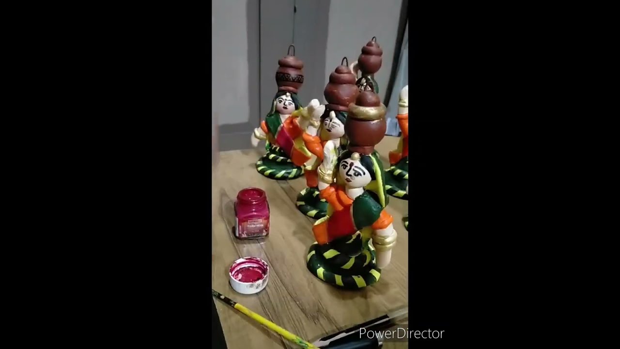 Gopi idols, thali decor, door string, hanging /wall putty diy  waste material diya,newspaper reuse