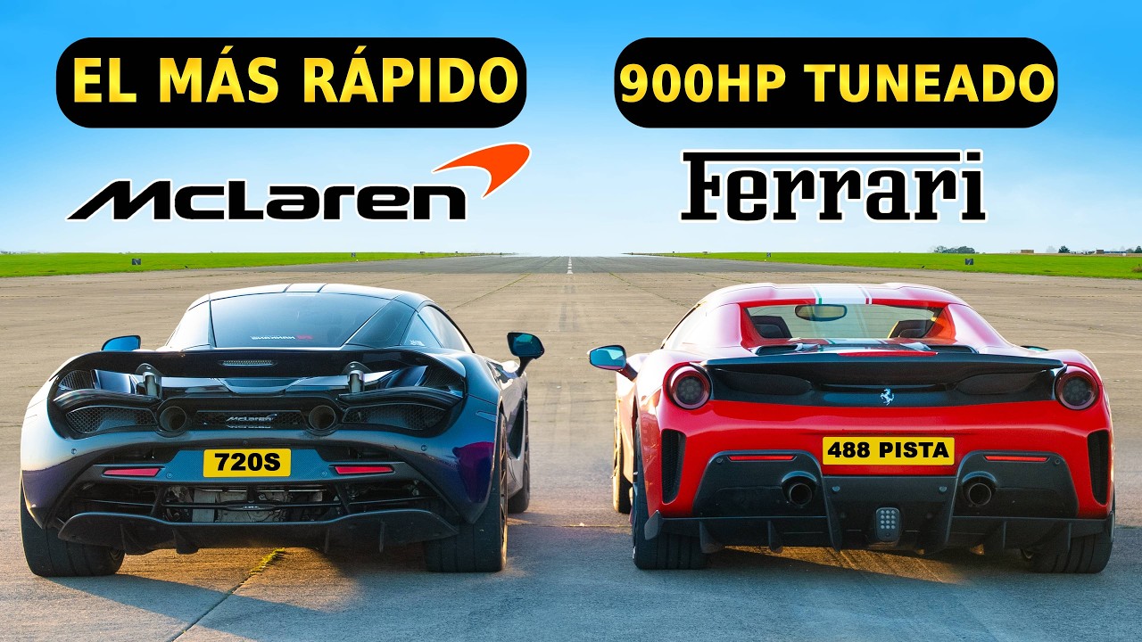 McLaren MÁS RÁPIDO del mundo vs Ferrari 488 Pista tuneado: ARRANCONES