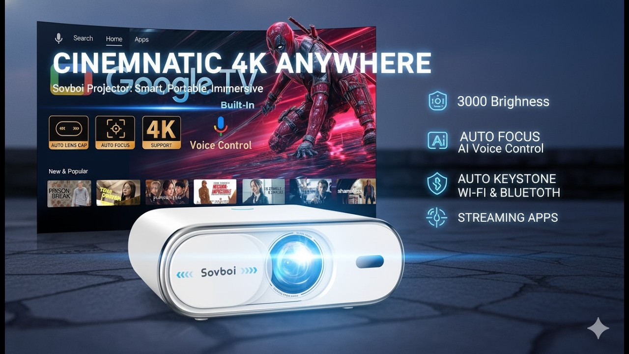 Sovboi 4K Projector Review &ndash; Smart Google TV Portable Projector
