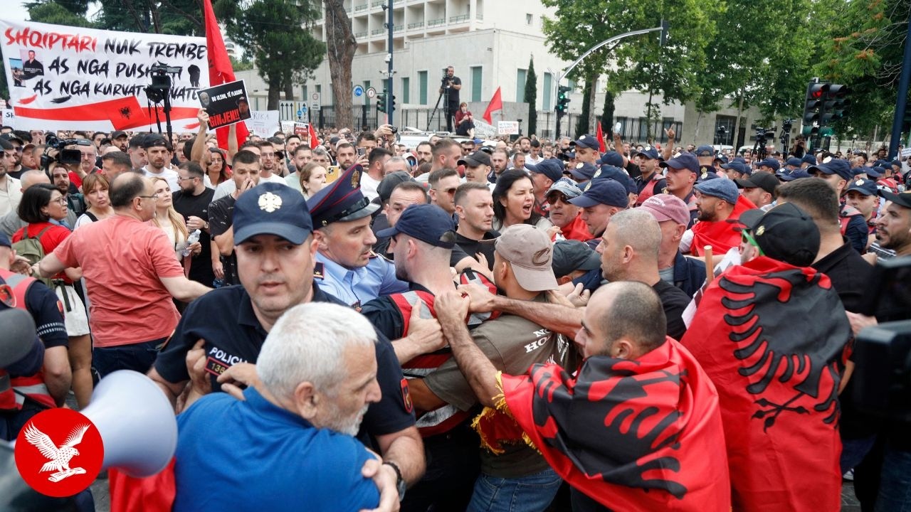 Giant crowds clash with police in Albanian protests over Ivanka's plan to build on protected island