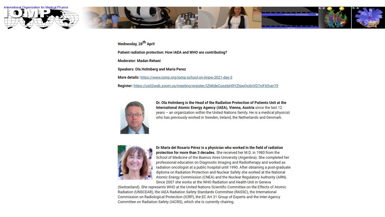 IOMP Webinar: Patient radiation protection: How IAEA and WHO are contributing?